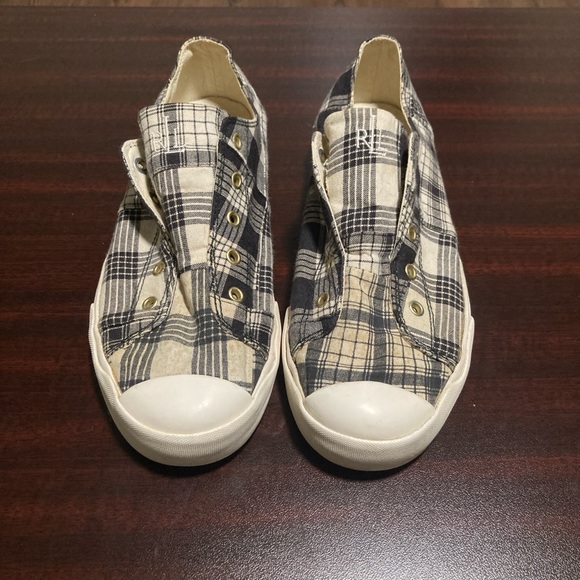 Ralph Lauren Plaid Slip On Canvas Shoes - Picture 2 of 5